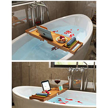Mensola per Vasca Antiscivolo, Caddy Multifunzione Impermeabile Estensibile con Supporto per Bicchiere da Vino E Supporto per iPad/Vaschetta per Il Riposo del Libro, Adatta per La Maggior Parte dell