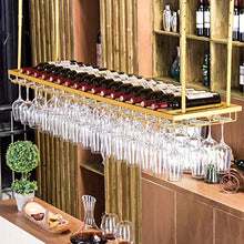 Zfggd Soffitto Wine Rack Ferro Wine Glass Holder Regolabile Altezza, Vetro Rack soffitto Holder Vino atto a Bar Kitchen Cafe Oro (Size : 80 * 30cm)