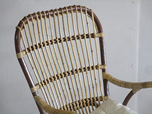 fantasie d oriente Poltrona Vimini Rattan CM 67X80X100 H Schienale Alto con Cuscino Salotto