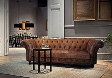 Churchill - Divano letto Chesterfield Churchill 2,5, 3 posti, in pelle, Geanium - Arredi Casa