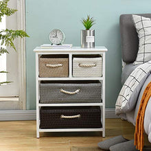 Xiaoli Comodini Comodino Moderno della Camera da Letto dell'Armadio Minimalista della mobilia del Rattan di Legno Solido Comodini Letto