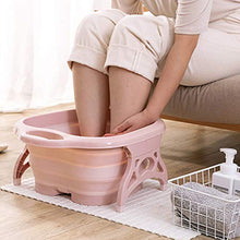 Takefuns - Vasca da bagno pieghevole per piedi, portatile, per vasca idromassaggio, con rullo massaggiante per piedi, colore: rosa rosa