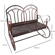 Panchina 2 Posti da Giardino 104x75x95,5 cm in Metallo Bronzo
