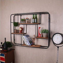 MoDi Industrial Water Pipe Wine Rack Wall Hanging Iron Art Retro Style Bar Wine Rack (L90xW14xH79CM)