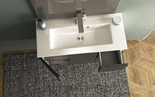 giordanoshop Mobile Bagno Sospeso 80 cm Lavabo e Specchio Tavassi Urano Grigio Talpa Opaco