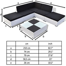 Festnight Set Divani da Giardino con Cuscini, Set Divani da Esterno Bianco, Set di Mobili da Giardino in Polyrattan 6 pz
