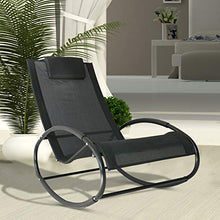 Outsunny Sedia a Dondolo da Giardino Telaio in Acciaio Rivestimento in Textilene 105x62x88cm Nero