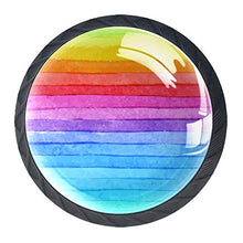 Lurnies Manopole per Armadio da Cucina Arcobaleno con Strisce di Colore comodini Moderni per comodini da scrivania (4 Pezzi) 3.5x2.8cm