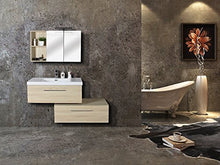 Jindoli - Mobile sottolavello, 2 cassetti, 90 cm, SDB 90 x 46 x 48 cm, colore: rovere chiaro beige