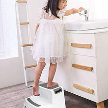 YukeShop - Sgabello per 2 bambini, design antiscivolo, impilabile e portatile, con impugnatura antiscivolo, ideale per il bagno o la cucina