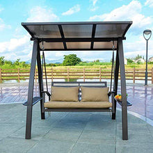 DGHJK Altalena per Portico con Supporto per mobili da Esterno Sedia a Dondolo per Esterni, Alimentatore Solare Impermeabile, Cuscino per Ispessimento, Sedia a Dondolo per terrazza