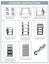 ADGO Comò con 4 cassetti, in rattan, per camera da letto, armadio, in plastica, 38 x 45 x 90 cm, grigio