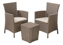 Keter Iowa Balcony Set, Set Mobili da Esterno 2 Poltrone e Tavolino Contenitore Cappuccino