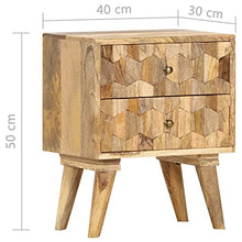 vidaXL Comodino 40x30x50 cm in Legno Massello di Mango