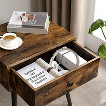 VASAGLE Comodino, Tavolino con Cassetto e Gambe Affusolate, in Stile Vintage, Marrone Vintage LET176B01