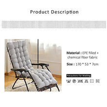 LoveStory Cuscino per Sdraio Lettino Universale Cuscino Imbottito per Sedia a Sdraio Relax con Cappuccio Antiscivolo 170x53x7cm (Grigio)
