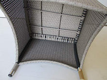fantasie d oriente Poltrona in Rattan Sintetico Grigio Striato Struttura in Alluminio C/Cuscino CM 58X63X89 H Non in Kit di Montaggio per Esterno Giardino