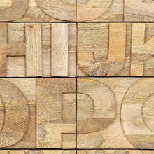 SKM Mobile Alfabeto 6 Cassetti 120x35x79 cm Legno Massello Mango
