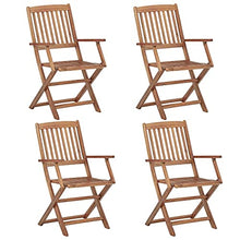 vidaXL Sedie da Giardino Pieghevoli 4pz con Cuscini Massello d'Acacia