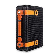 JINGZHUN Humidor per sigari, Cigar Box Legno di Cedro Black Mat Check in Pelle Cigar Humidor Moda E Semplice Cigar Box Portatile