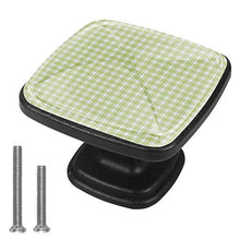 Strisce scozzesi bianche verdi Pomelli per Porta Set di 4 Pomelli per Mobili Manopole per Cassetti Cucina Armadio Vetro