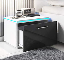 muebles bonitos Comodino di Design Victoria Bianco Nero con LED RGB