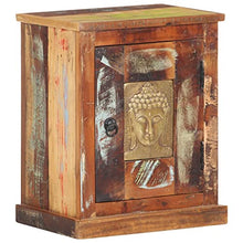 vidaXL Comodino Decorato con Buddha 40x30x50 cm in Legno di Recupero