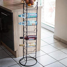 RM Design - Portabottiglie per bottiglie di vino e acqua, per 8 bottiglie, colore: nero