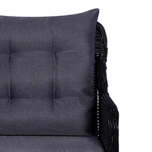 SKM Set da Pranzo da Giardino 9 pz in Polyrattan Nero (132.5kg)