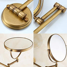 SGSG Specchio per Il Trucco Specchio da Parete in Rame, Specchio bifacciale Antico per Bagno/Camera da Letto Specchio di Bellezza