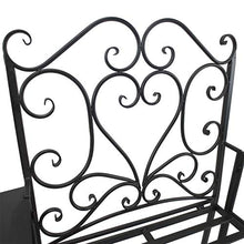 Panchina 2 Posti da Giardino 160x61x96 cm con Tavolino Nera