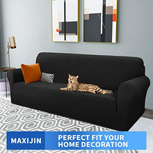 MAXIJIN Fodere per divano jacquard creative per 3 posti, 1 pezzo copridivano antiscivolo super elasticizzato per cani copridivano elastico (3 Posti, Nero)