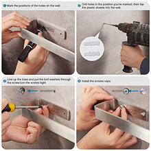 JS - Porta asciugamani da bagno, autoadesivo, da parete, in acciaio inox, 40 cm, facile da installare