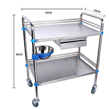 YIN YIN Carrello per Ripiani Carrello per chirurgia plastica Carrello per chirurgia in Acciaio Inox Carrello per Auto Salone per infusione Auto chirurgica (60X40X86CM) Carrello a rulli