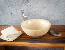 Rococo - Lavabo in onice tipo ciotola rotonda (immagini realistiche). Dimensioni: 40 x 40 x 15 cm
