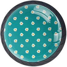 Bianco Daisy Pattern Blue Pomelli per Porta Set di 4 Pomelli per Mobili Manopole per Cassetti Cucina Armadio Vetro