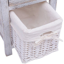 Festnight Comodino Shabby Chic Bianco in Legno