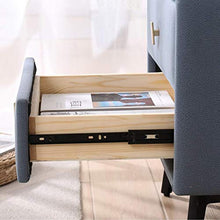 H-CAR Comodino Comodino Moderno in Legno Nordico con 2 cassetti e Gambe in Metallo Tecnologia Comodino in Tessuto Tavolo telefonico (Colore: B)