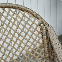 Outsunny Set Mobili da Giardino in Rattan PE con 2 Poltrone Divano a 2 Posti e Tavolo e Cuscini, Colore Khaki e Arancione