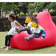 Wsaman La Salute Materiale Divano Gonfiabile Pigro, Comoda Elegante Divani con Rimovibile Sacco a Sacco Sedia da Gioco per Bambini Adulti,Rosa