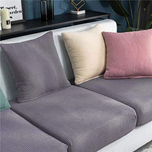 Housse de coussin de canapé de couleur unie élastique Housse de coussin à carreaux Salon Funiture Protector Coussin de siège adapté au canapé en forme de L-11-couleur crème, 1pc taille-5