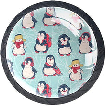 Cute Penguins Pomelli per Porta Set di 4 Pomelli per Mobili Manopole per Cassetti Cucina Armadio Vetro