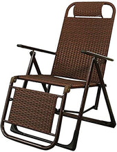 JFFFFWI Sedia Pieghevole Zero Gravity Sedia da Giardino reclinabile in Rattan, Sedia reclinabile con Blocco Zero Gravity Soggiorno Giardino Prato, Sedia a Sdraio da Esterno Oversize Pieghevole, Marr