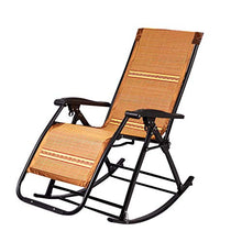 WUTONG Poltrona reclinabile Lazy Relax, Sedia da Campeggio Pieghevole Portatile, Design ergonomico, stuoia in bambù Estivo, corrimano allargato