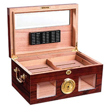 SMEJS Cigar Humidor a Mano in Legno Cigar Box Desktop Humidor con igrometro e umidificatore, Cedar divisore detiene Il 100 sigari