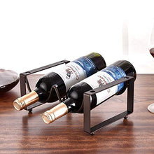 Freestanding Wine Rack Wine Bottle Holder Single-layer Wine Rack Iron Wine Frame Freestanding Storage Display Rack Kitchen Restaurant Bar For 2 Wine Bottles (Color : Black)