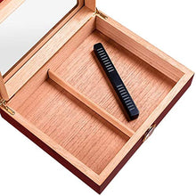 SMEJS Handmade Cigar Humidor, Cedar Cigar Desktop Box con umidificatore e igrometro, Piano in Vetro for 35 sigari (Color : A)