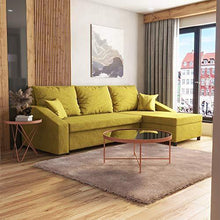 Selsey Morabod - Divano letto angolare - Tessuto Rico 10 giallo - Larghezza 230 cm - a forma di L - Arredi Casa