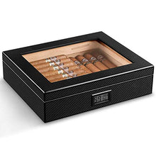 Adesign Cigar Box Mellow Legno di Cedro Cigar Humidor del Modello in Fibra di Carbonio Cigar Box Portatile Grande capacità Cigar Humidor