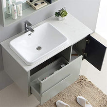 Set di Mobili da Bagno Mobile da Bagno Bagno Combinato lavabo in Ceramica Bagno Bagno Bagno Mobile da Bagno Cabinet Set con Specchio (Color : Gray, Size : 52x100x55cm)